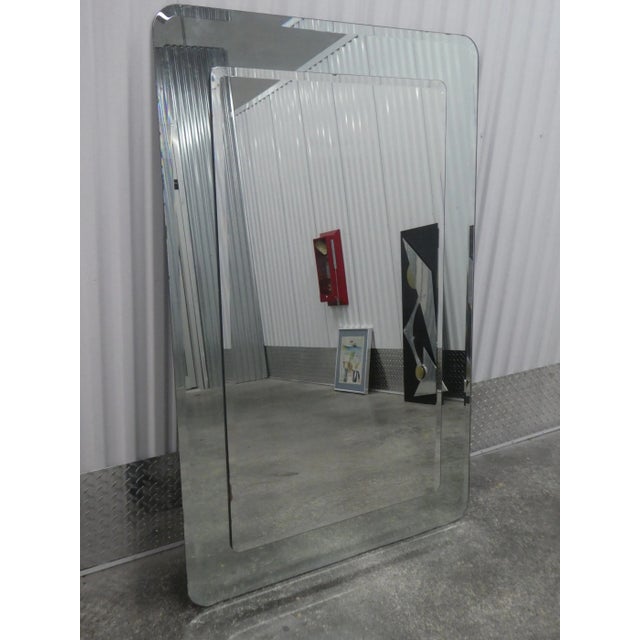 1980s Vintage Oblong Mirror Within Wall Mirror For Sale - Image 4 of 9