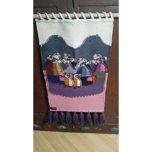 1970s 1970s Vintage Olga Fisch Mixed Metal & Wool Tapestry For Sale - Image 5 of 7