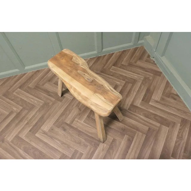 Rustic Rustic Stool in Yew Wood, 1970 For Sale - Image 3 of 8