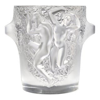 Ganimede Ice Bucket in Satin Crystal by René Lalique for Lalique, Paris, 1950 For Sale
