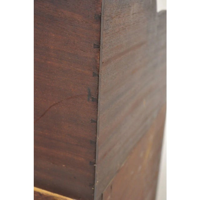 19th Century Antique Georgian Mahogany Corner Washstand Side Table With Drawer For Sale - Image 10 of 12