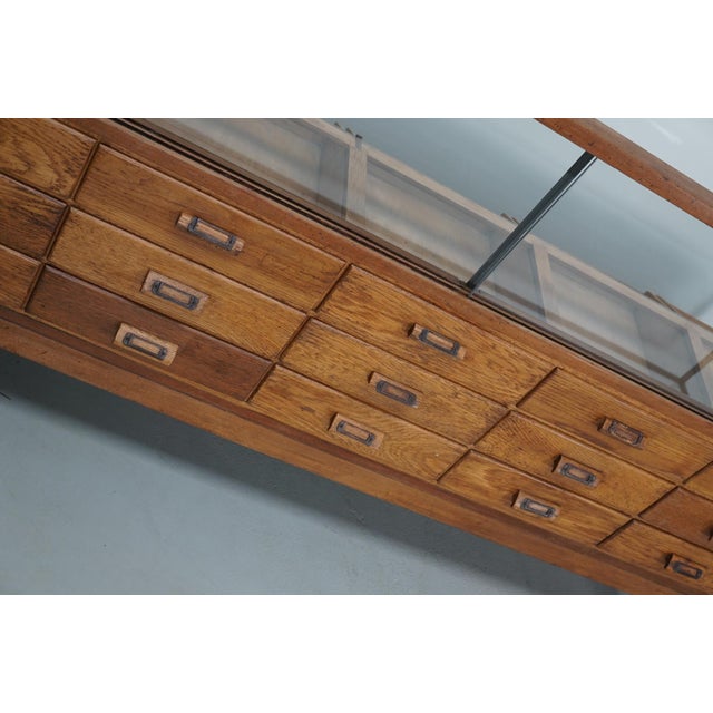 Antique British Oak Haberdashery Cabinet, 1930s For Sale - Image 11 of 18