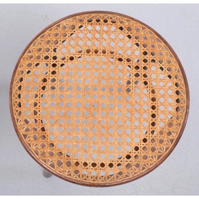 2 Thonet bentwood stools , model 4601. 1960s Wicker seat . good condition .