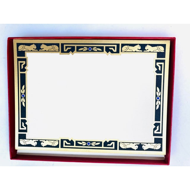 Gold Cartier Iconic Panther Design Card and Envelope Set Luxury Stationery For Sale - Image 8 of 10
