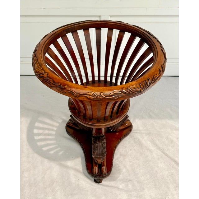 Late 20th Century Traditional Regency Lion and the Mouse Pedestal Wood Jardiniere Fernerie For Sale - Image 5 of 11