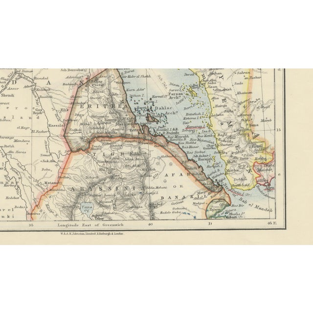 Paper Red Sea Map by W. & A.K. Johnston, 1895 For Sale - Image 7 of 11