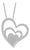 3.6 Ct Diamond 3 Heart Pendant or Necklace 18 K White Gold With 14 K Gold Chain For Sale