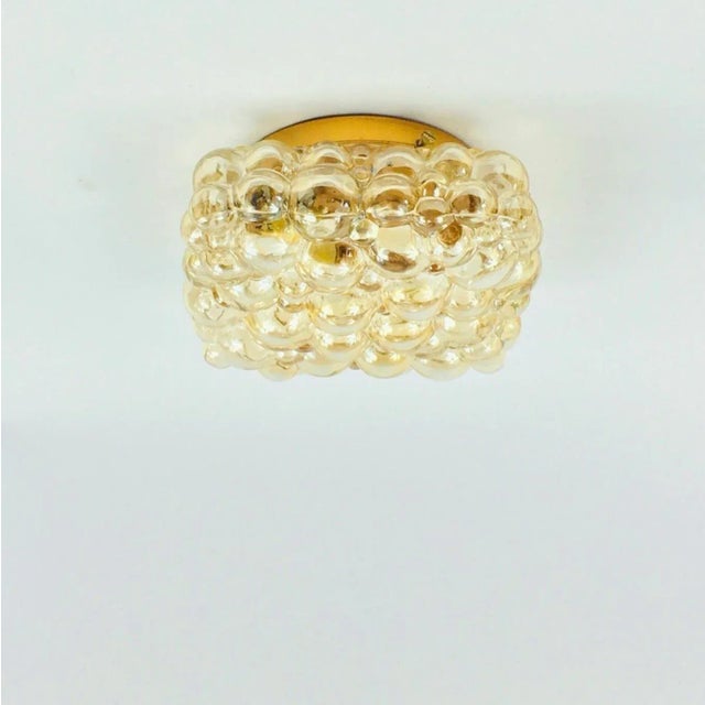 Mid-Century Modern Mid-Century Modern Amber Bubble Glass Flush Mount by Helena Tynell for Limburg, Germany, 1970s For Sale - Image 3 of 14