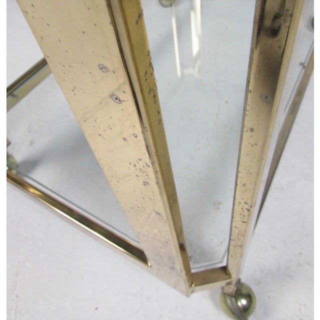 Late 20th Century Modern Brass Bar Cart For Sale - Image 11 of 13