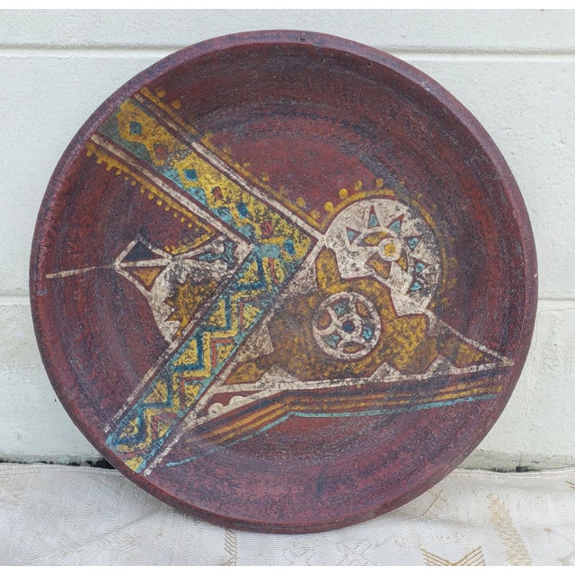 Paint Moroccan Hand Painted Decoration Plate / Charger For Sale - Image 7 of 7