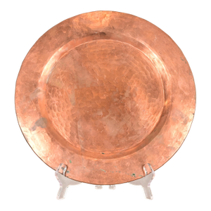 Roycroft Style Arts & Crafts Hammered Copper Charger Plate or Tray