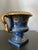 Japanese Vintage Cobalt Blue & Gold Gilded Urn Vase – ArtMark Japan Porcelain, Ornate Handles & Pedestal Base For Sale - Image 3 of 8