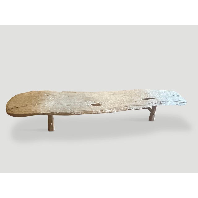 Andrianna Shamaris Impressive Organic Teak Wood Bench Or Chaise For Sale - Image 15 of 18