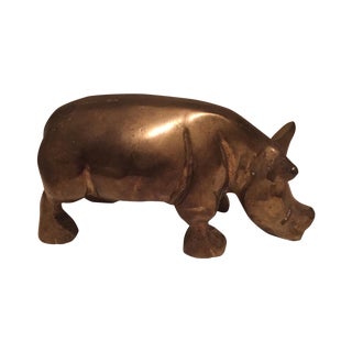 Vintage Brass Hippo For Sale