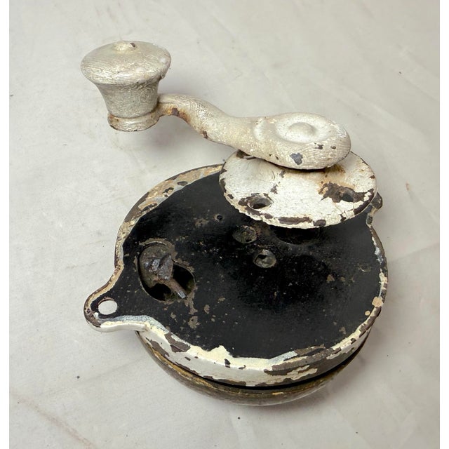Brass Rare Antique Patented 1867 Brass Crank Hand Wind Front Door Bell 19th Century For Sale - Image 8 of 9