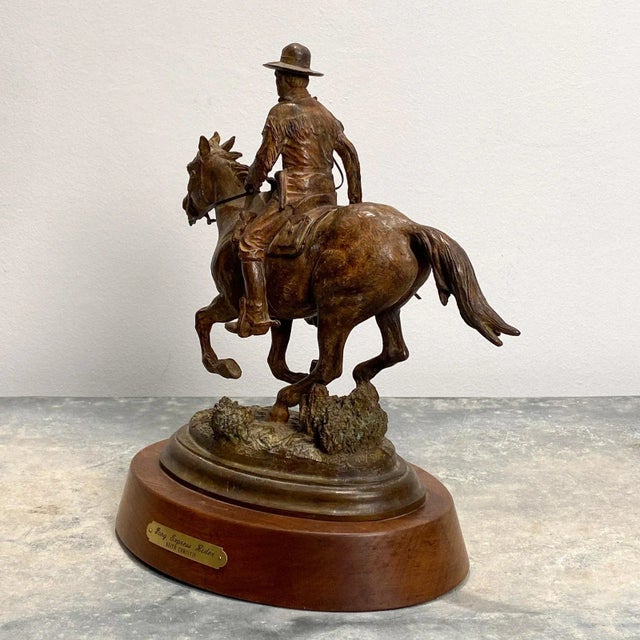 American 20th Century Realist Pony Express Rider by Keith Christie For Sale - Image 3 of 8