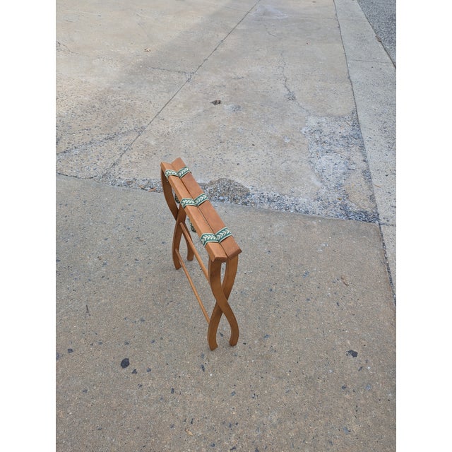 Vintage Wooden Folding Luggage Rack Stand For Sale - Image 9 of 9