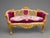 Late 20c French Louis XVI Red Velvet Gilt Beech Settee For Sale - Image 13 of 13