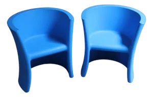 Pair of Me Too Magis Trioli Electric Blue Children's Play Chairs by Eero Aarnio