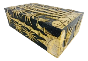 Elegant Vintage Hand Carved Stone Trinket Box.