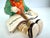 1950s Japanese Ceramic Boy Musician & Little Red Riding Hood Girl Figurines, a Pair For Sale - Image 4 of 14