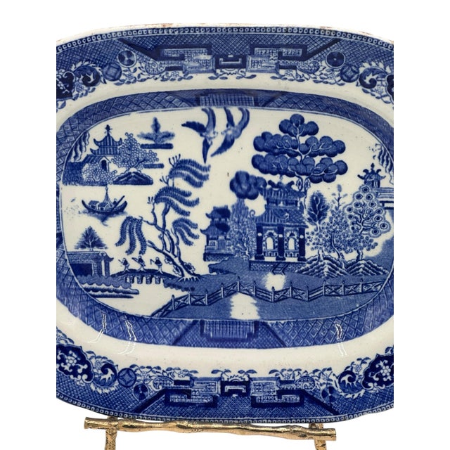 Blue Mid 20th Century Ridgway Blue Willow Platter For Sale - Image 8 of 12