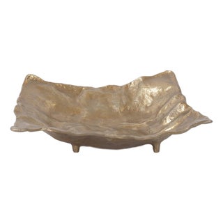Rough Gold Uneven Square Dish For Sale