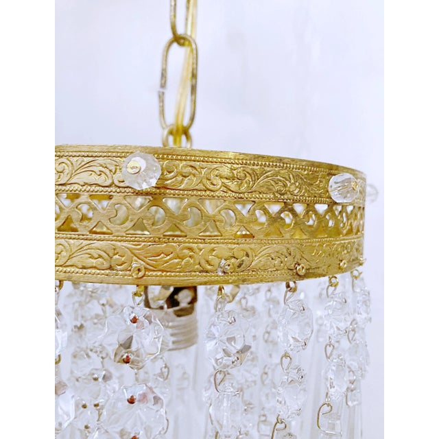 1960s Italian Brass Upside Down Layered Chandelier For Sale - Image 4 of 8