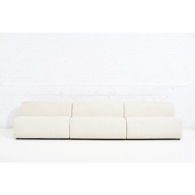 3 Piece Modular sectional sofa by Vladimir Kagan for Preview, 1988. Original white fabric is in good condition. Minor wear...