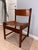 Outstanding set of 6 rare high gloss imbuia wood sling chairs by noted French designer Michel Arnoult (1922-2005). He is...