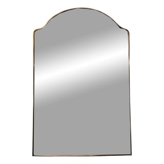 Shaped Brass Wall Mirror, Italy, 1950s For Sale