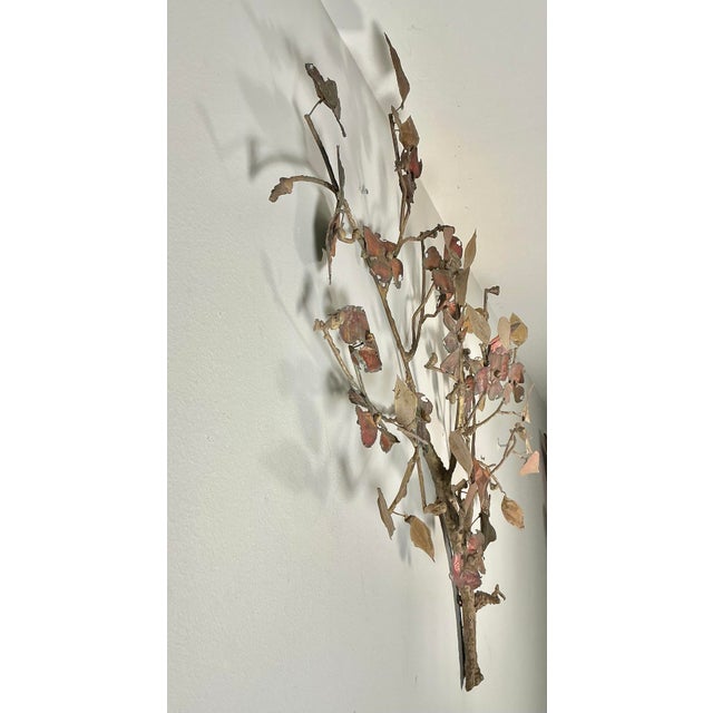 1960s Mid-Century Modern Brutalist Copper and Brass Tree Branch Wall Sculpture, Circa 1960s For Sale - Image 5 of 12