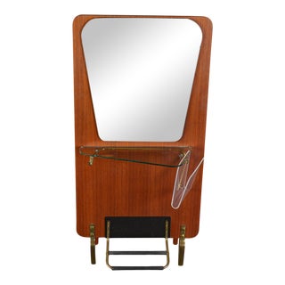 Freestanding Danish Modern Teak Entryway Vanity For Sale