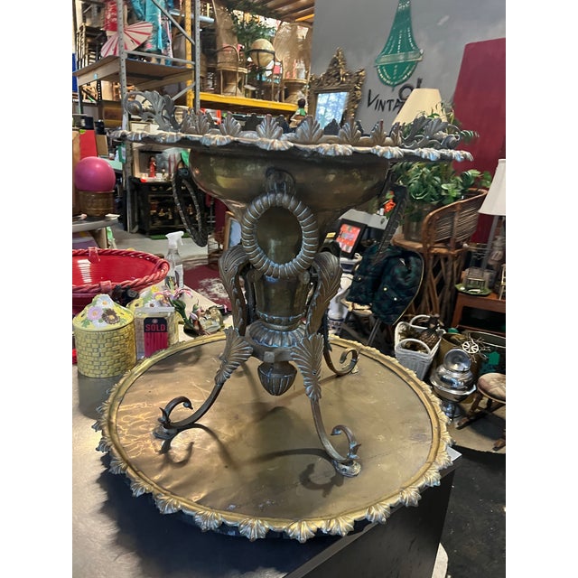 Large Vintage Brass Detailed Samovar and Decorative Stand, Champagne Bucket, Bowl For Sale In Atlanta - Image 6 of 12