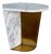 Jonathan Charles Modern Carrara Marble and Brass Fusion Accent Table For Sale