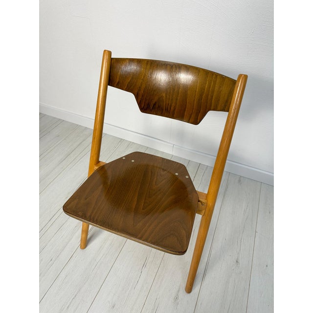 Vintage Stackable Plywood Chair from Hiller, Germany, 1950s For Sale - Image 6 of 8