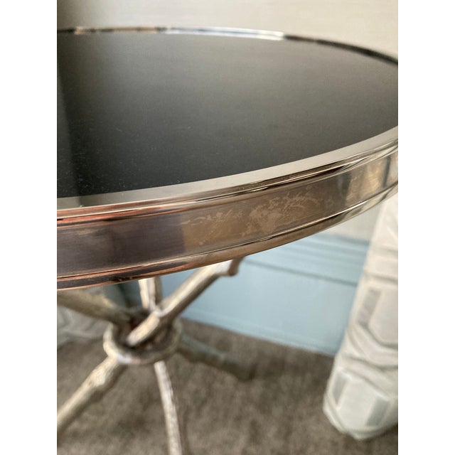 Global Views Silver Twig Side Table With Black Granite Top For Sale - Image 16 of 18