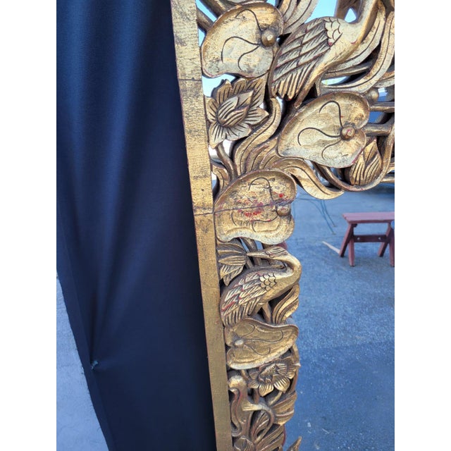 1950 Heavily Carved Hollywood Chinese With Birds Mirror New Glass. For Sale - Image 16 of 16