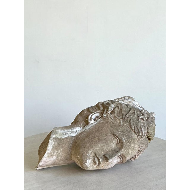 Plastic Vintage Greco Roman Patinated Resin Head Sculpture For Sale - Image 7 of 16
