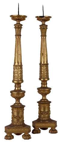 Empire Torchers in Carved and Gilded Wood
