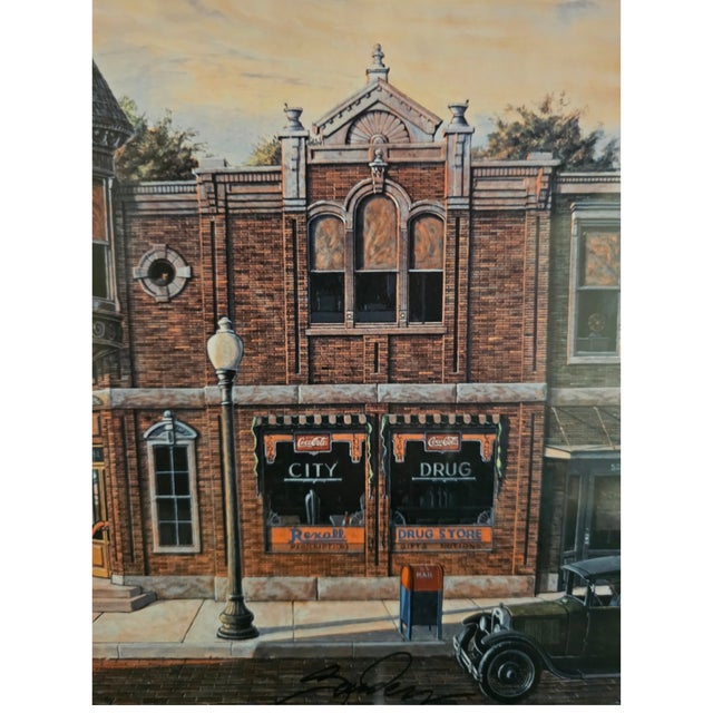 Late 20th Century “Saturday Morning” by Randy Souders – Framed Americana Print For Sale - Image 4 of 7