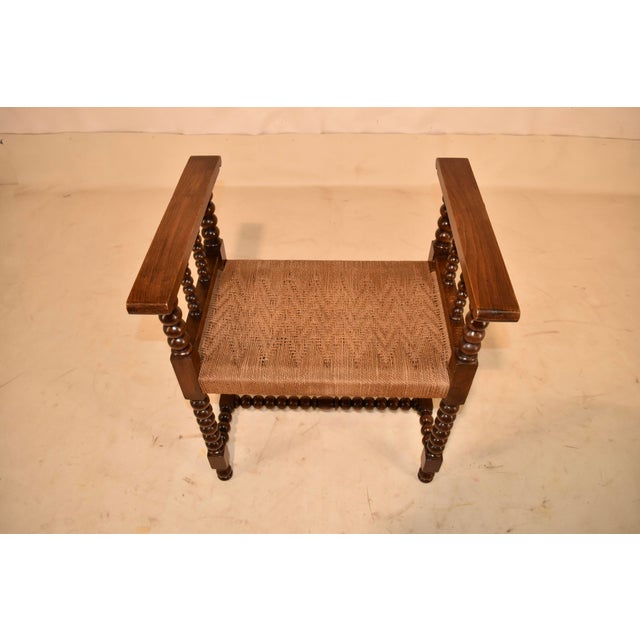Wood 19th Century English Oak Bench With Arms For Sale - Image 7 of 8