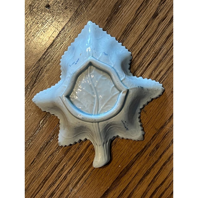 This is an enchanting little leaf-shaped transferware dish depicting the Asian countryside. Made by Staffordshire,...