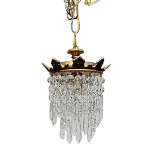 1950s Italian Brass Upside Down Layered Cake Chandelier