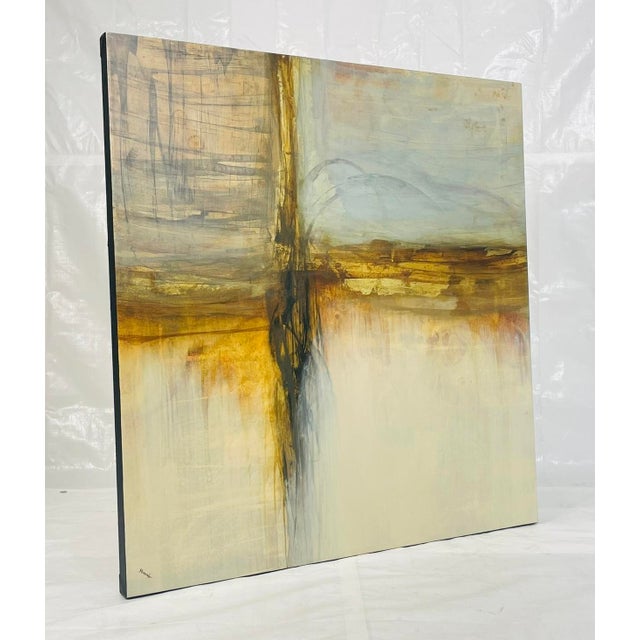 Striking large-scale abstract oil painting titled “Moon Light” by E. Remender, featuring a luminous, atmospheric...