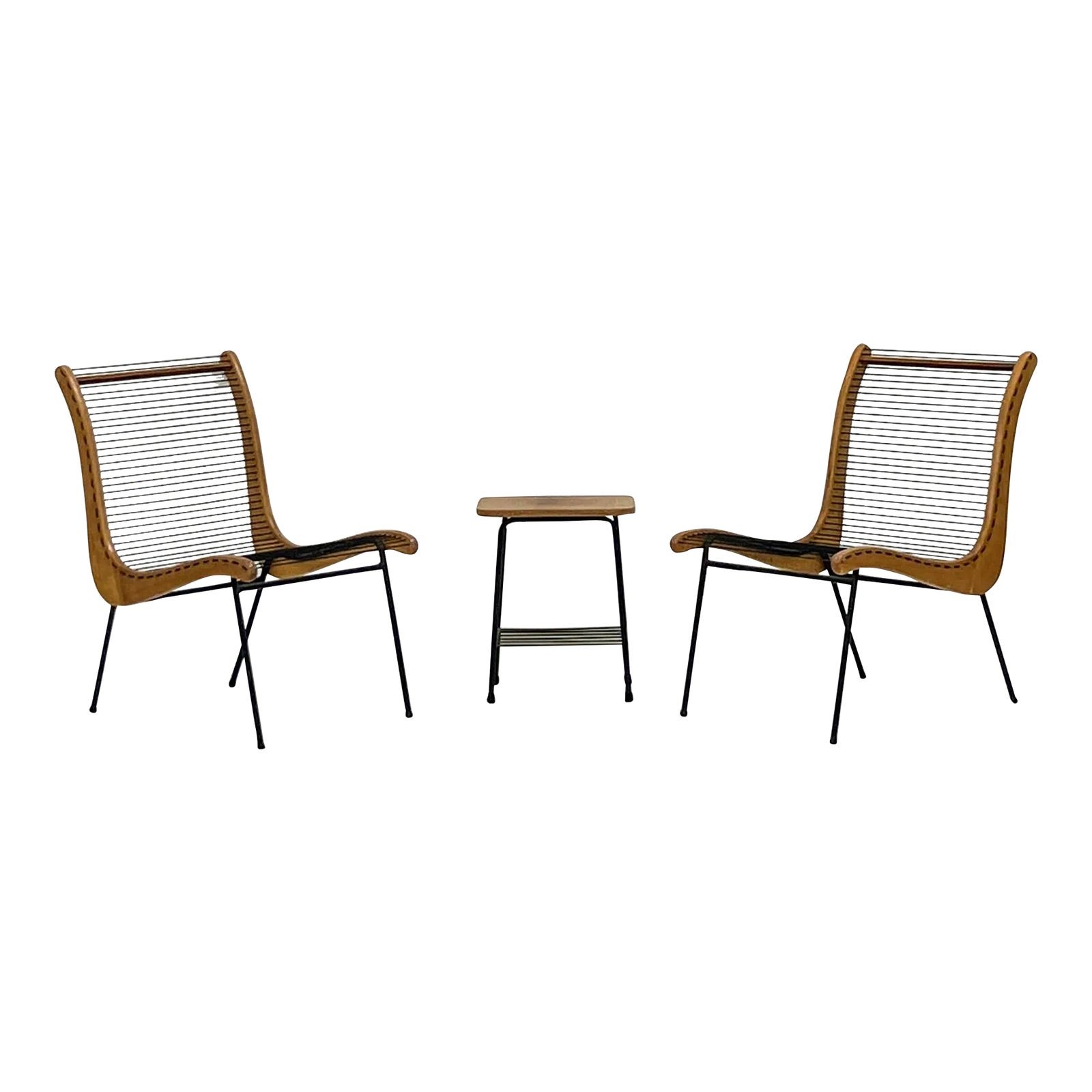 String Chairs With Matching Table by Carl Koch, Vermont Tubbs, 1950's ...