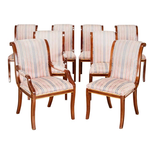 8 Baltic Empire Mahogany Dining Chairs 20th Century For Sale