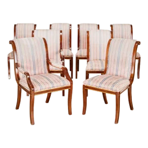 8 Baltic Empire Mahogany Dining Chairs 20th Century