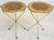 Italian Gold Gilt Folding Mosaic Side Drink Tables 1960s Pair For Sale - Image 11 of 16