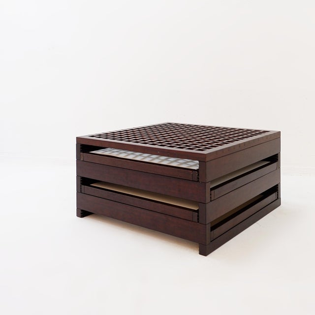 Vintage - Decoration - Home Decor Measures : 58.5x58.5cm - H:31cm "Tetra" coffee table designed by Bernard Vuarnesson for...
